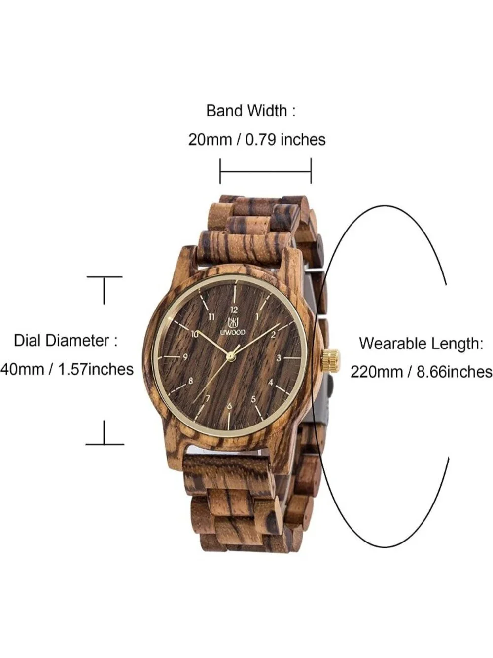 Men's Brown Analog Unisex Natural Handmade Adjustable Waterproof Wooden Watch